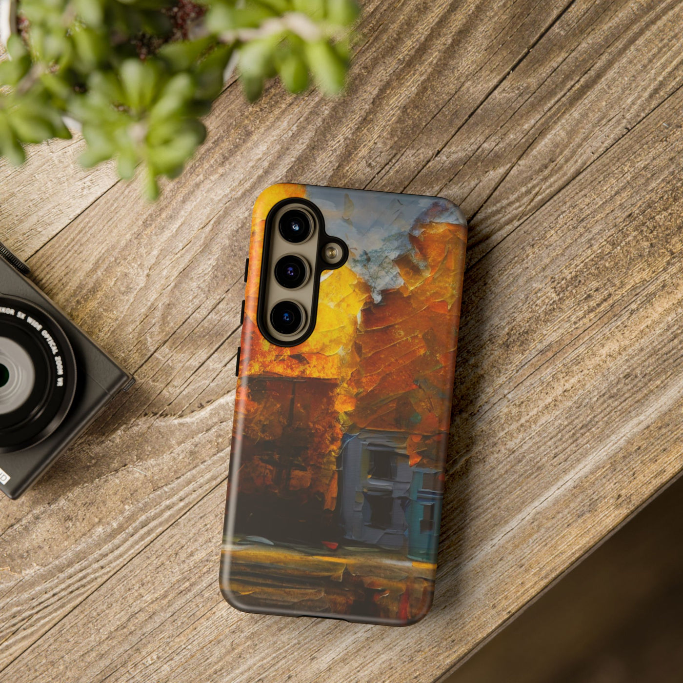 Impact Resistant, Fall Leaves Oil Painting, Cute Phone Cases for Samsung S24, S23, S22, S21, IPhone 15 pro Iphone 14 pro Iphone 13 IPhone 12 Iphone 11