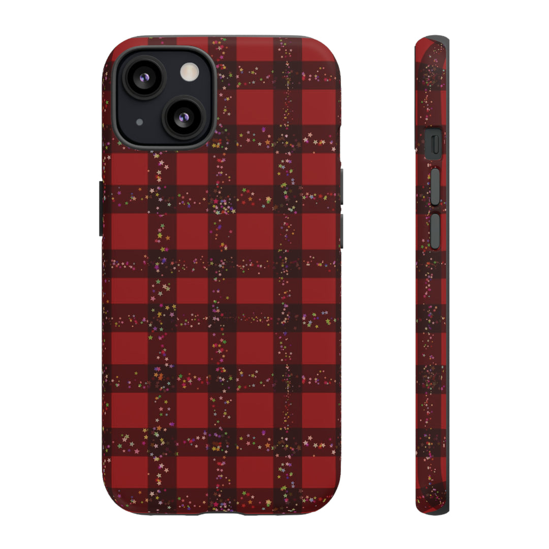Cute IPhone Case | iPhone 15 Case | iPhone 15 Pro Max Case, Iphone 14 Case, Iphone 14 Pro Max Case IPhone Case for Art Lovers, Red Festive Plaid - Studio40ParkLane