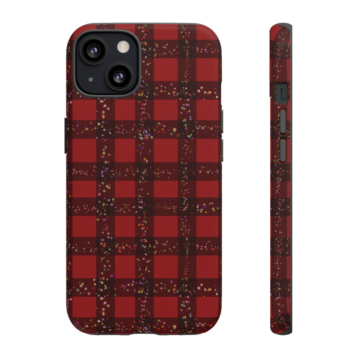 Cute IPhone Case | iPhone 15 Case | iPhone 15 Pro Max Case, Iphone 14 Case, Iphone 14 Pro Max Case IPhone Case for Art Lovers, Red Festive Plaid - Studio40ParkLane