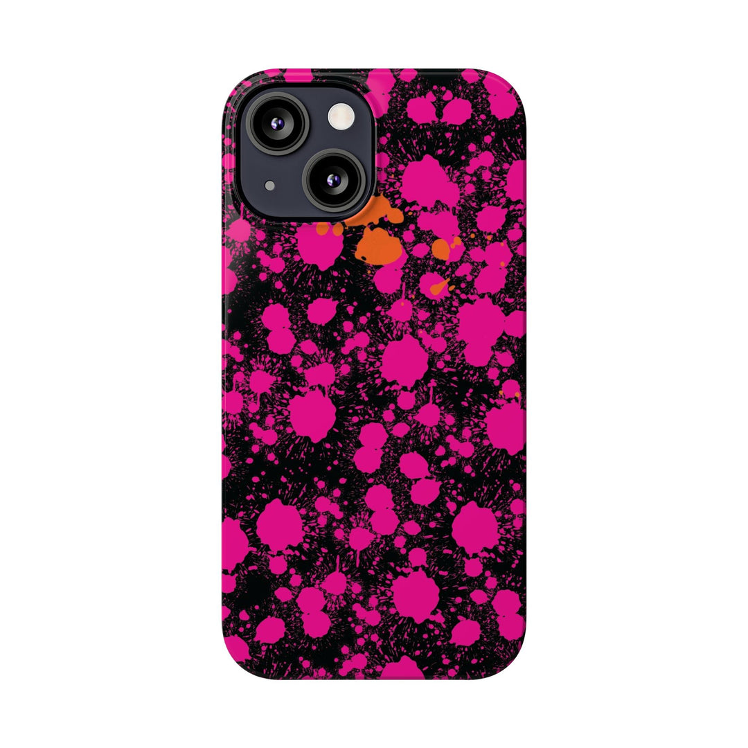 Slim Cute Phone Cases for Iphone - | iPhone 15 Case | iPhone 15 Pro Max Case, Iphone 14 Case, Iphone 14 Pro Max, Iphone 13, Pink Orange Paint Splash - Studio40ParkLane