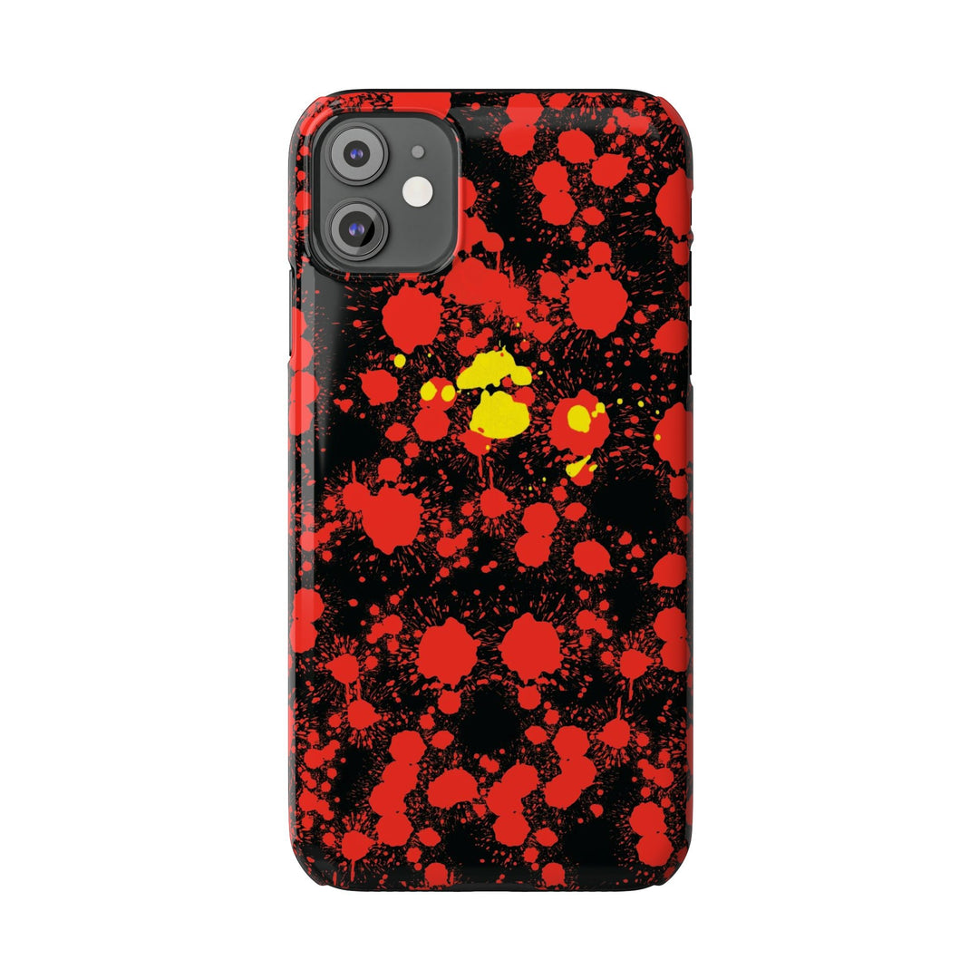 Slim Cute Phone Cases for Iphone - | iPhone 15 Case | iPhone 15 Pro Max Case, Iphone 14 Case, Iphone 14 Pro Max, Iphone 13, Red Yellow Paint Splash - Studio40ParkLane