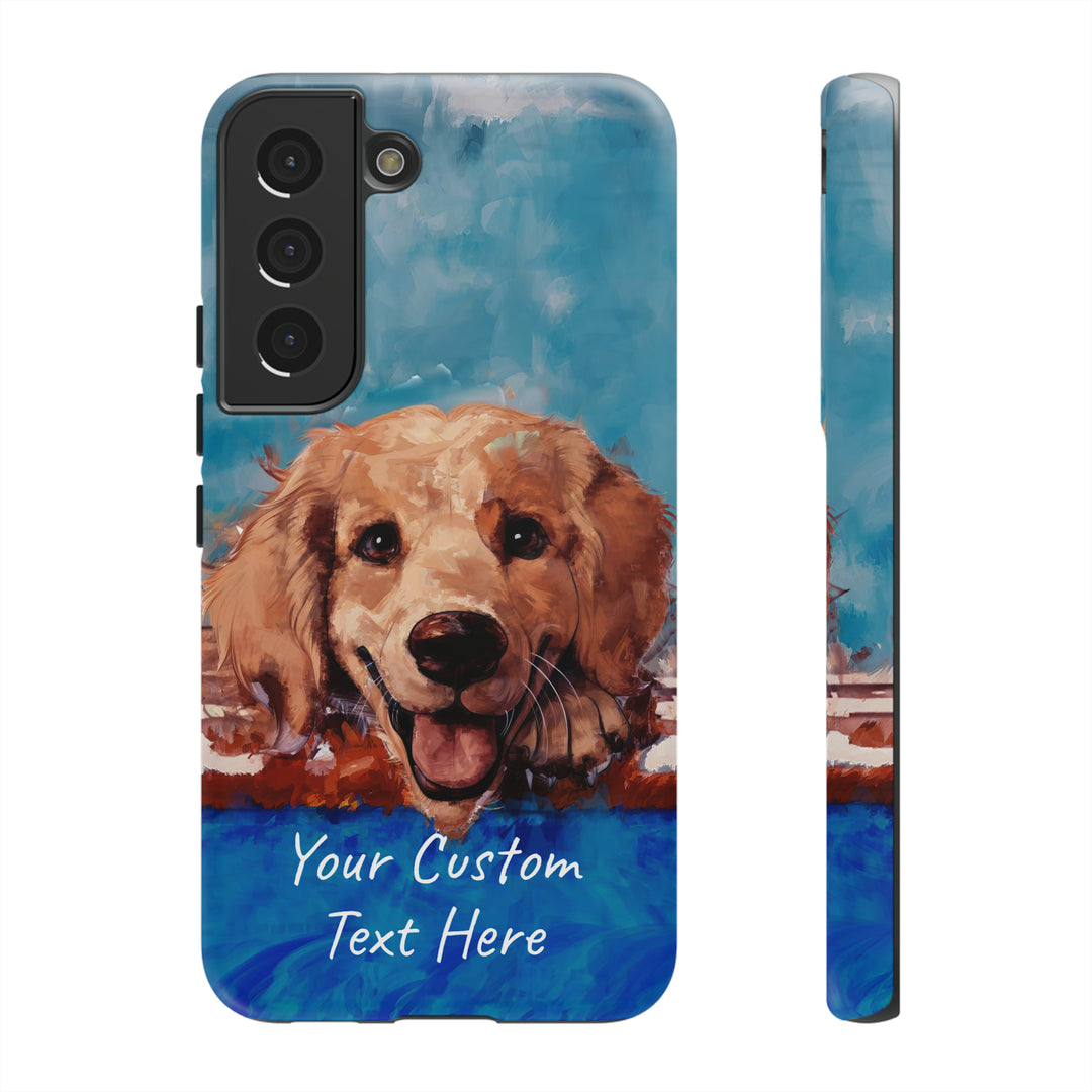 Personalize this Cute Samsung Phone Case | Golden Retriever Dog Samsung Phone Case | Galaxy S23, S22, S21, S20 | Personalized Samsung Cases - Studio40ParkLane