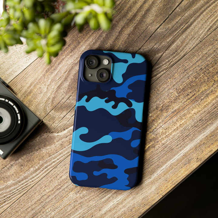 Slim Cute Phone Cases for Iphone - | iPhone 15 Case | iPhone 15 Pro Max Case, Iphone 14 Case, Iphone 14 Pro Max, Iphone 13, Blue Camouflage - Studio40ParkLane