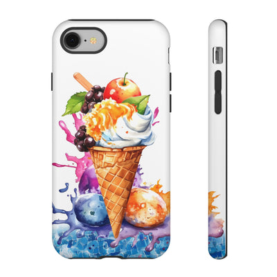 Impact Resistant, Summer Ice Cream Cone, Cute Phone Cases for Samsung S24, S23, S22, S21, IPhone 15 pro Iphone 14 pro Iphone 13 IPhone 12 Iphone 11