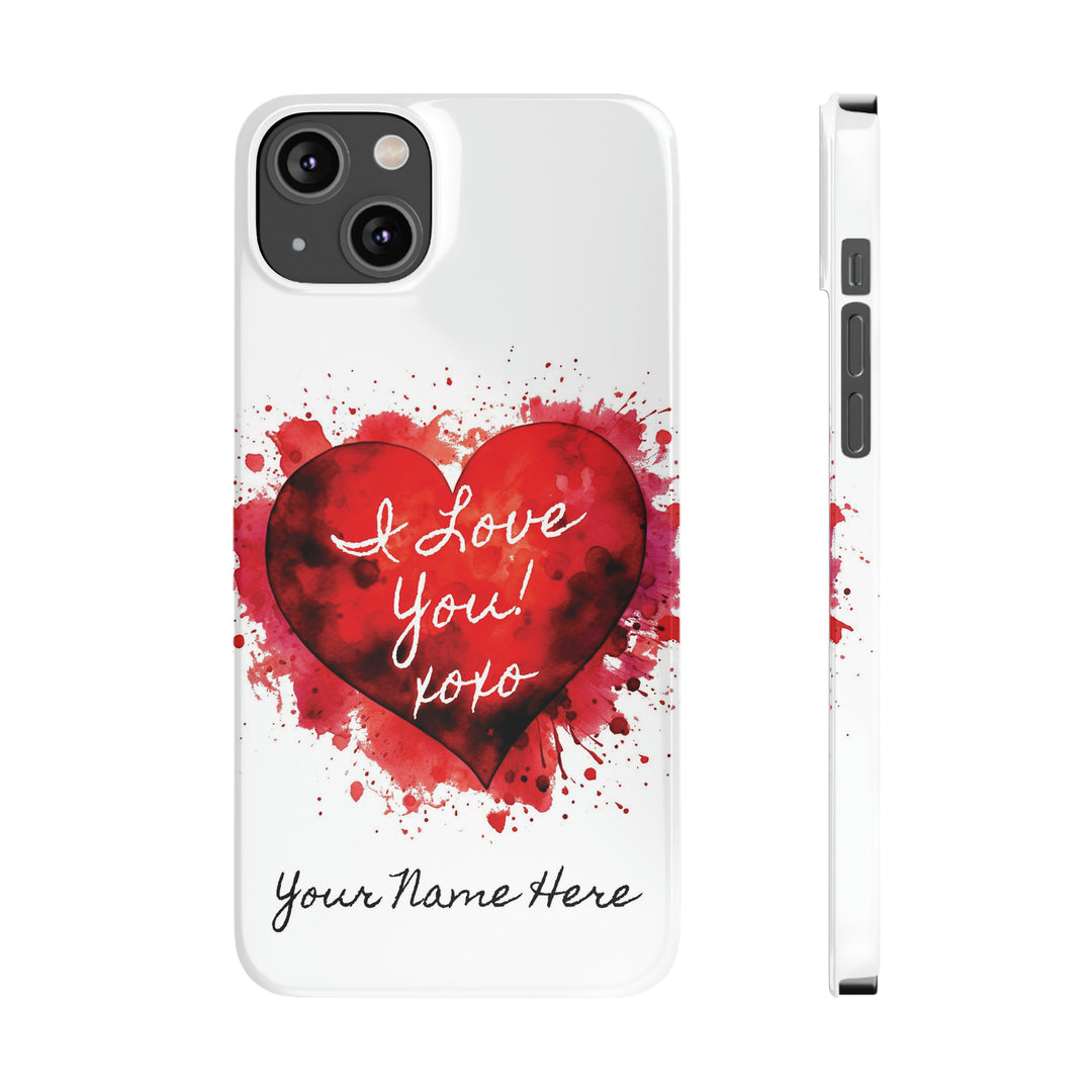 Slim Personalized Slim Cute iPhone Cases - | iPhone 15 Case | iPhone 15 Pro Max Case, Iphone 14 Case, Iphone 14 Pro Max, Iphone 13, Valentine Heart Love - Studio40ParkLane