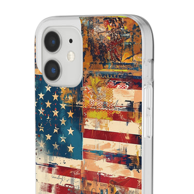 Cute Flexi Phone Cases, US Flag Abstract, Compatible with Samsung Galaxy S23, Samsung S22, Samsung S21, Samsung S20, Galaxy S20 Ultra