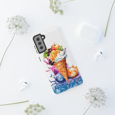 Impact Resistant, Summer Ice Cream Cone, Cute Phone Cases for Samsung S24, S23, S22, S21, IPhone 15 pro Iphone 14 pro Iphone 13 IPhone 12 Iphone 11