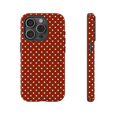 Aesthetic Tough Clay Red Polka Dots Premium Phone Case - For iPhone 17 Pro Max iPhone 16 Pro iPhone 15 Iphone 14 Plus 13 Pro 12 11 10 XR XS - Studio40ParkLane