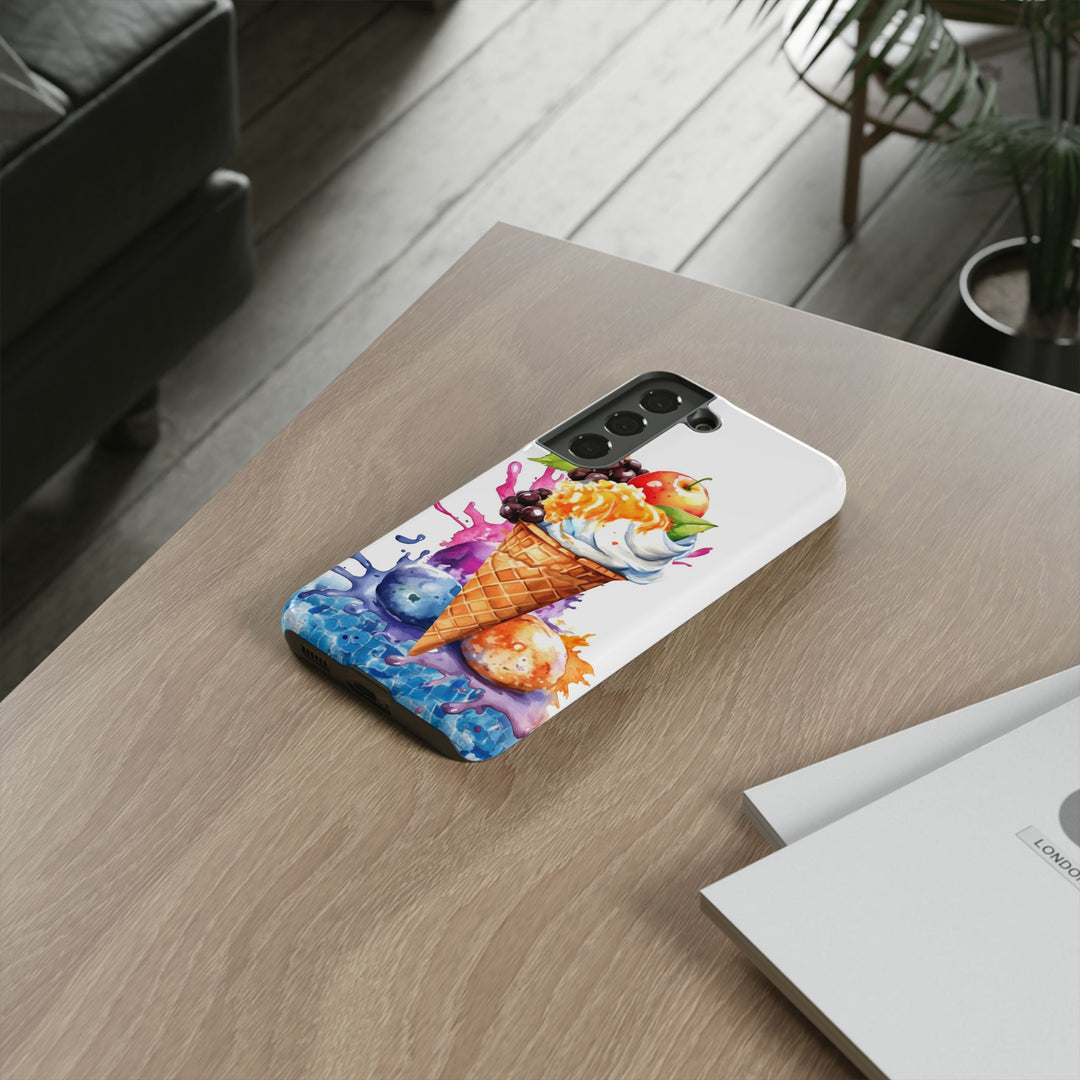 Impact Resistant, Summer Ice Cream Cone, Cute Phone Cases for Samsung S24, S23, S22, S21, IPhone 15 pro Iphone 14 pro Iphone 13 IPhone 12 Iphone 11 - Studio40ParkLane