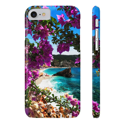 Bougainvillea Sea View Slim Cute Phone Cases for Iphone  | iPhone 15 Case | iPhone 15 Pro Max Case, Iphone 14, Iphone 14 Pro Max, Iphone 13