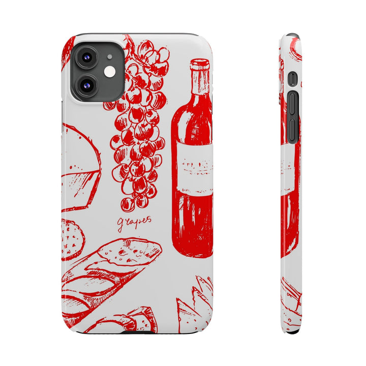 Slim Cute Phone Cases for Iphone | iPhone 15 Case | iPhone 15 Pro Max Case, Iphone 14, Iphone 14 Pro Max, Iphone 13, French Food Wine Red - Studio40ParkLane