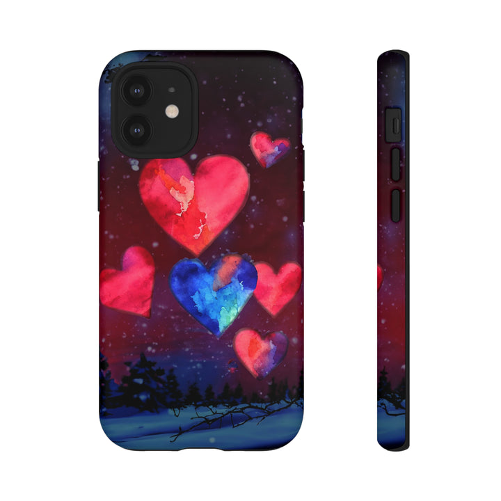 Cute IPhone Case | Rising Heart Love Night, iPhone 15 Case | iPhone 15 Pro Case, Iphone 14 Case, Iphone 14 Pro Max Case, Iphone 13 Case - Studio40ParkLane