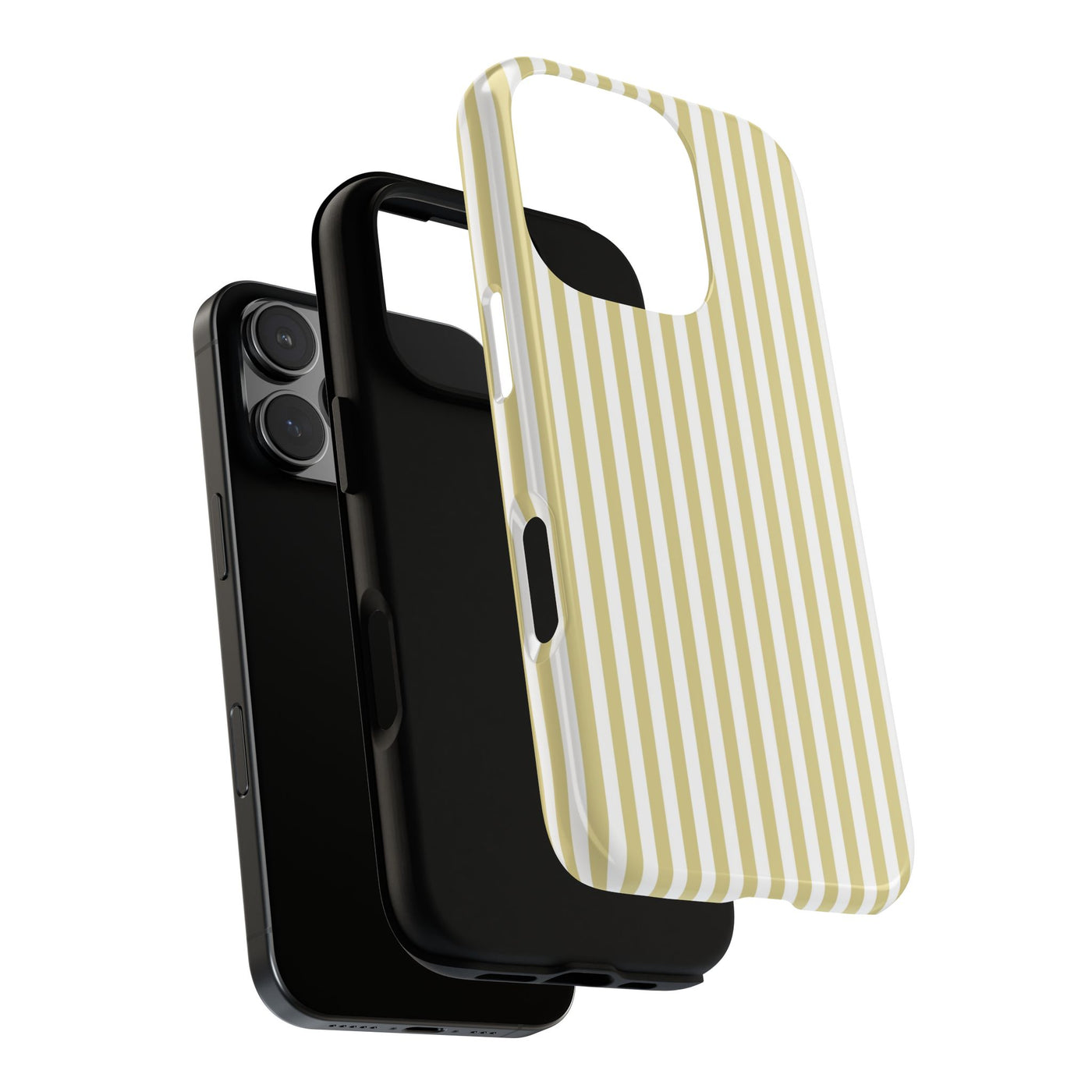 Tough Premium Soft Yellow Stripes Phone Case Gift for Her - For Apple iPhone 16 Pro Max 16e iPhone 15 Pro iPhone Iphone 14 Plus 13 Pro 12 SE XR - Studio40ParkLane
