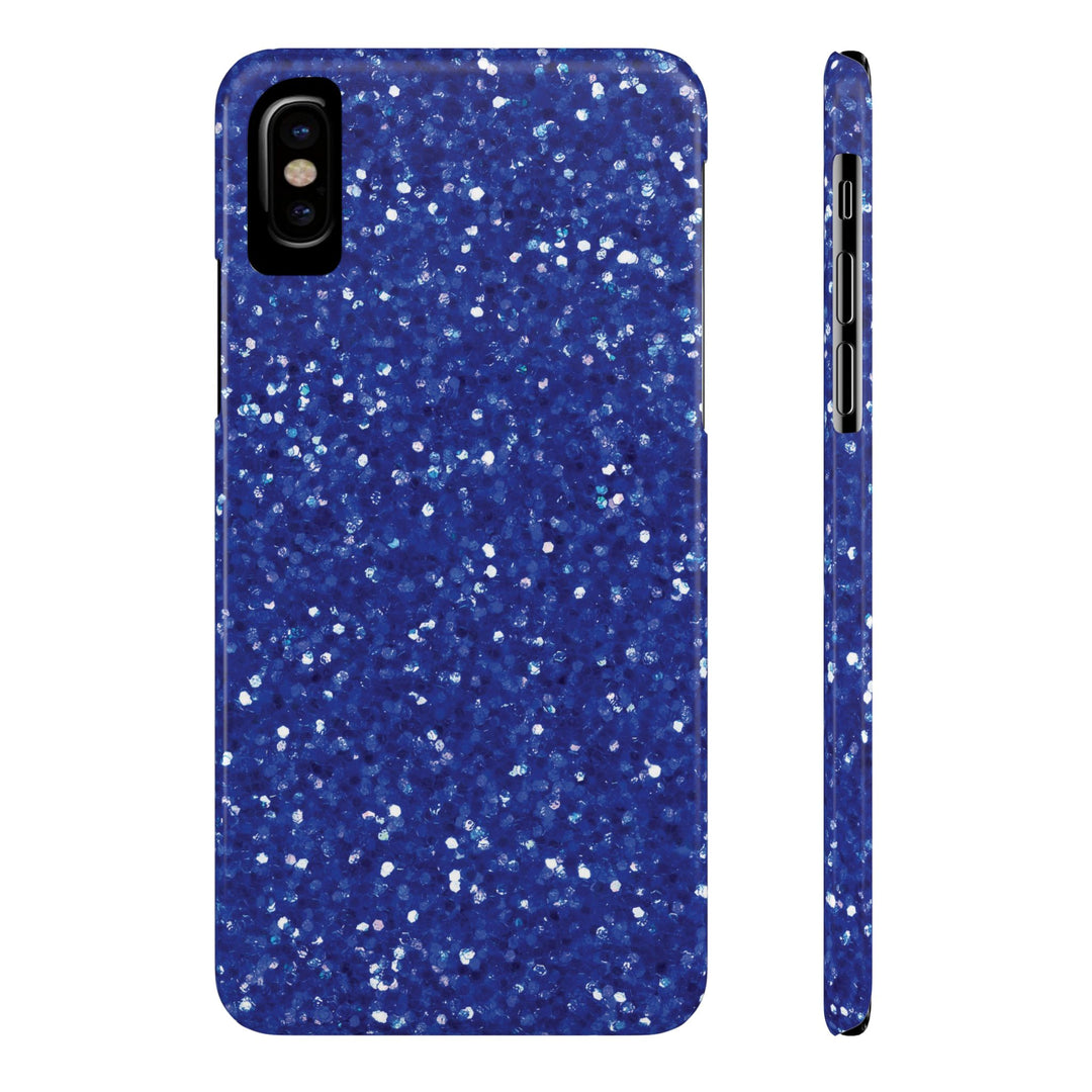 Slim Blue Muted Faux Play on Glitter Effect Cute Phone Cases for Iphone 16 Pro Max | iPhone 15 Case | iPhone 15 Pro Max Case, Iphone 14, Iphone 14 Pro Max, Iphone 13 12 11 8 7 - Studio40ParkLane