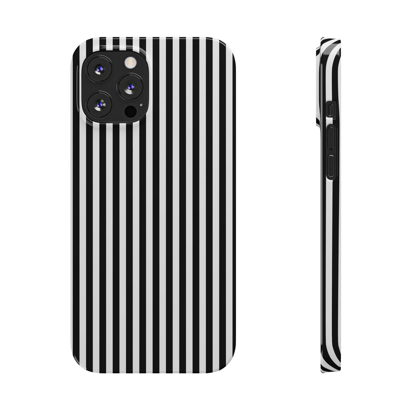 Slim Black White Striped Cute Phone Case for Iphone 16 - | iPhone 15 Pro Max Case | iPhone 14 Case Iphone 13 12 11 10 9 8 7 Gift for Her - Studio40ParkLane