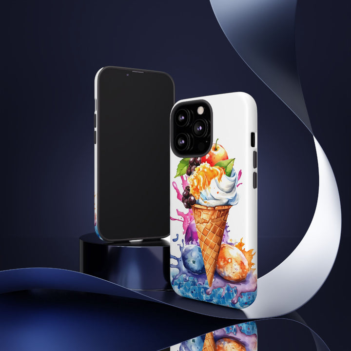 Impact Resistant, Summer Ice Cream Cone, Cute Phone Cases for Samsung S24, S23, S22, S21, IPhone 15 pro Iphone 14 pro Iphone 13 IPhone 12 Iphone 11 - Studio40ParkLane