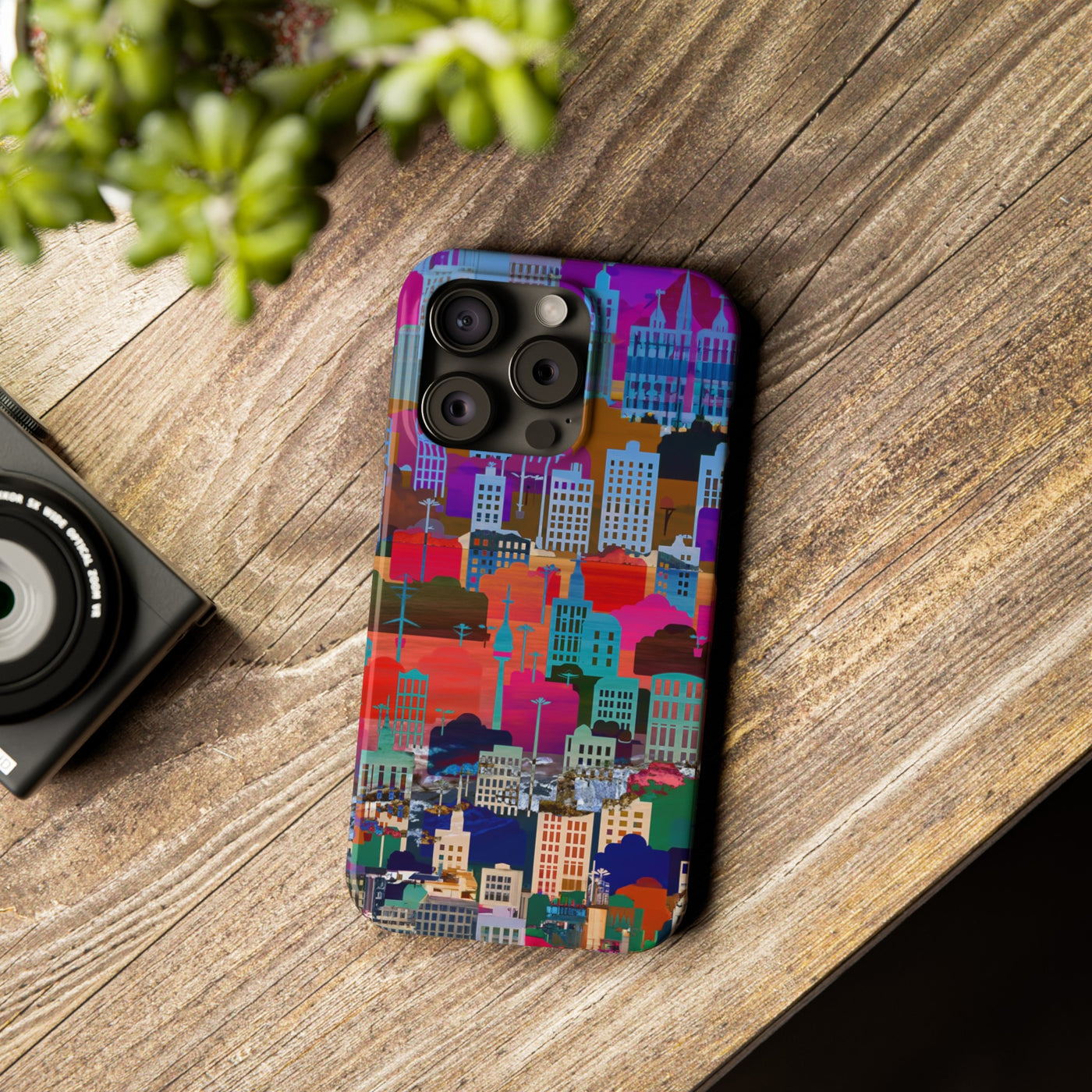 City Skyline Mosaic Slim Cute Phone Cases for Iphone | iPhone 15 Case | iPhone 15 Pro Max Case, Iphone 14, Iphone 14 Pro Max, Iphone 13, 12