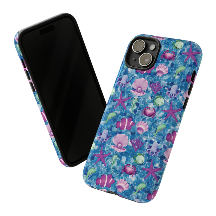 Cute IPhone Case | Blue Pink Under The Sea, iPhone 15 Case | iPhone 15 Pro Case, Iphone 14 Case, Iphone 14 Pro Max Case, Protective Iphone Case - Studio40ParkLane