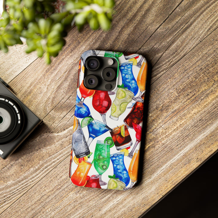 Slim Cute Phone Cases for Iphone - | iPhone 15 Case | iPhone 15 Pro Max Case, Iphone 14 Case, Iphone 14 Pro Max, Iphone 13, Summer Fruit Cocktail - Studio40ParkLane