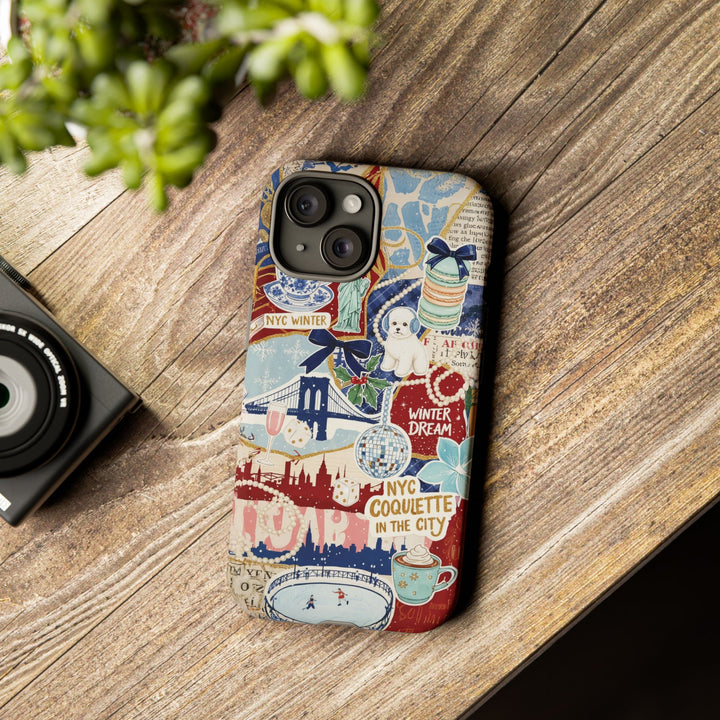 New York Winter Coquette Collage Tough Premium Phone Case - For iPhone 17 Pro Max iPhone 16 Pro iPhone 15 Iphone 14 Plus 13 Pro 12 11 10 XR