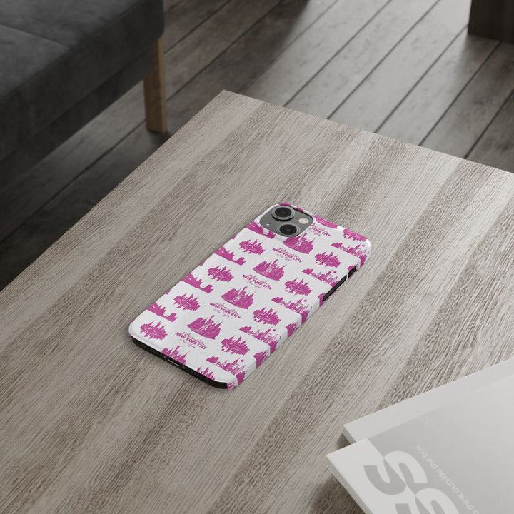 Slim New York Skyline Pink Collage Coquette Gift for Her Cute Phone Cases for Iphone 16 Pro Max | iPhone 15 Case | iPhone 15 Pro Max Case, Iphone 14, Iphone 14 Pro Max, Iphone 13 12 11 8 7 - Studio40ParkLane