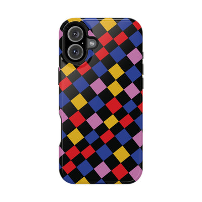 Aesthetic Colorful Checkerboard Tough Magsafe Phone Case - For iPhone 17 Pro Max iPhone 16 Pro iPhone 15 Iphone 14 Plus 13 Pro 12 11 Gift - Studio40ParkLane