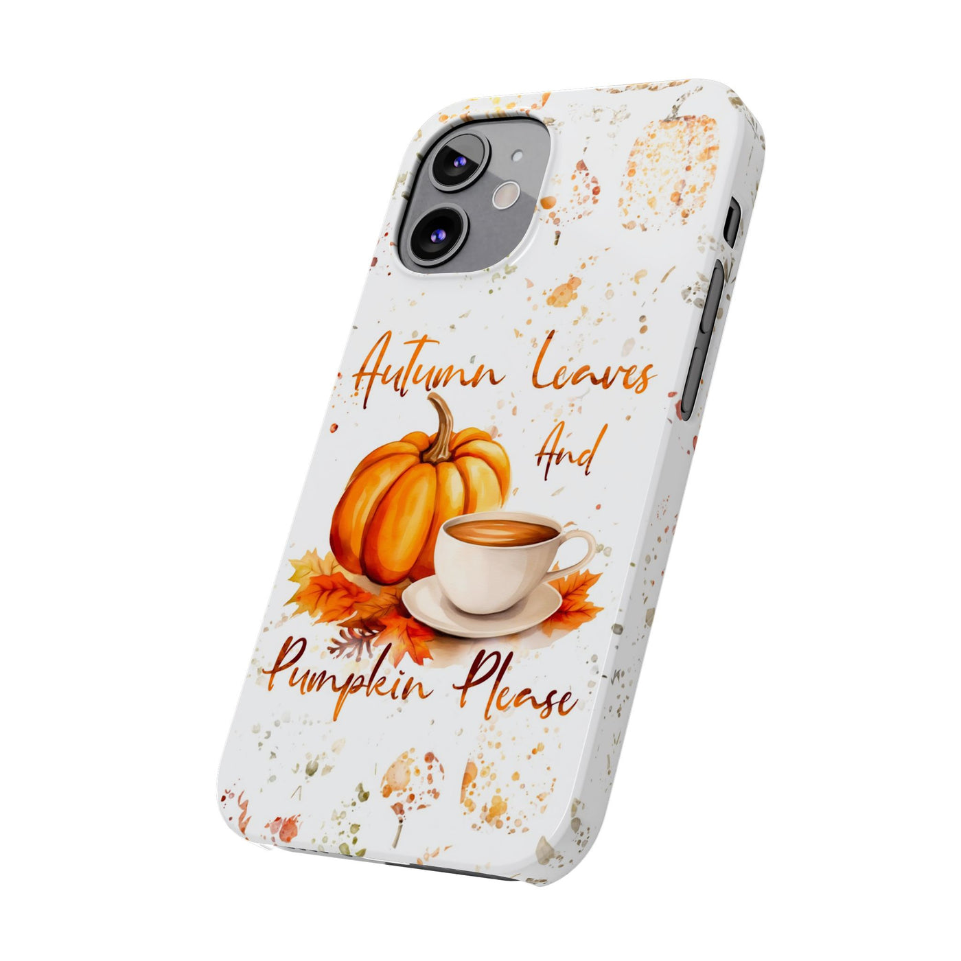 Fall Leaves and Pumpkins Slim Cute Phone Cases for Iphone  | iPhone 15 Case | iPhone 15 Pro Max Case, Iphone 14, Iphone 14 Pro Max, Iphone 13