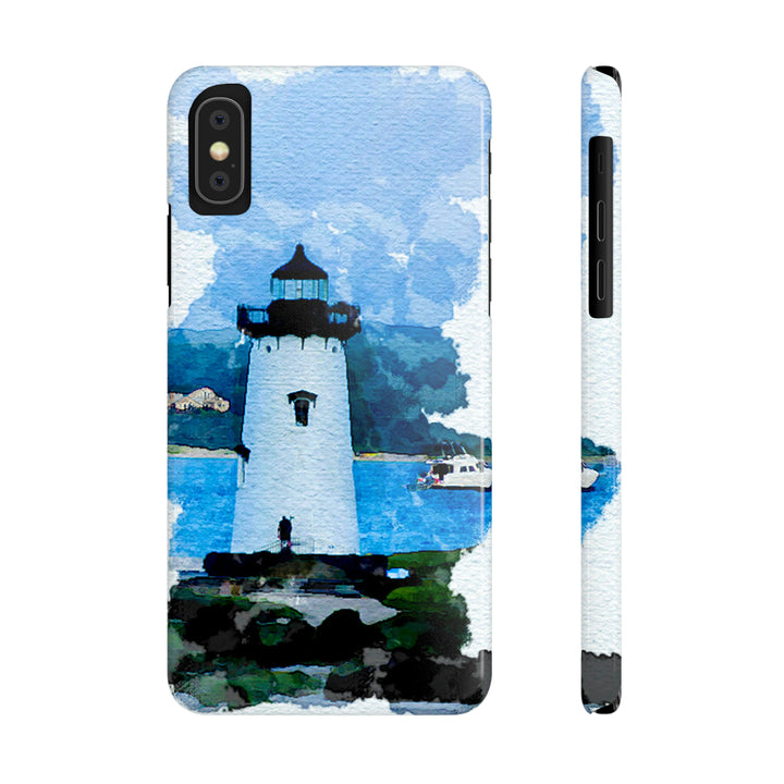 Slim Cute Phone Cases for Iphone - | iPhone 15 Case | iPhone 15 Pro Max Case, Iphone 14 Case, Iphone 14 Pro Max, Iphone 13, Beach Lighthouse Blue - Studio40ParkLane