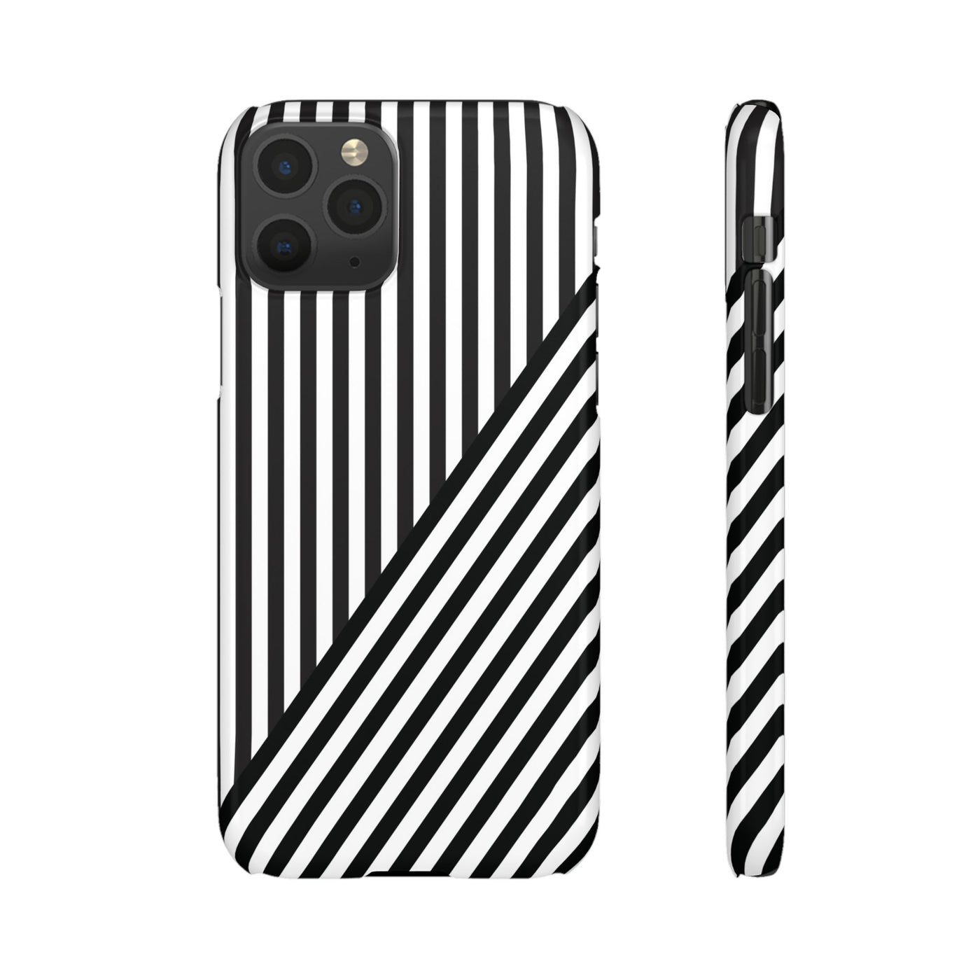 Aesthetic Black White Stripes Cute Phone Case Sleek Snap - For iPhone 17 Pro Max iPhone 16 Pro iPhone 15 Iphone 14 Plus 13 Pro 12 11 10 Gift - Studio40ParkLane