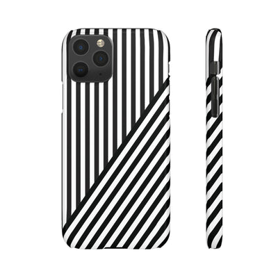 Aesthetic Black White Stripes Cute Phone Case Sleek Snap - For iPhone 17 Pro Max iPhone 16 Pro iPhone 15 Iphone 14 Plus 13 Pro 12 11 10 Gift - Studio40ParkLane