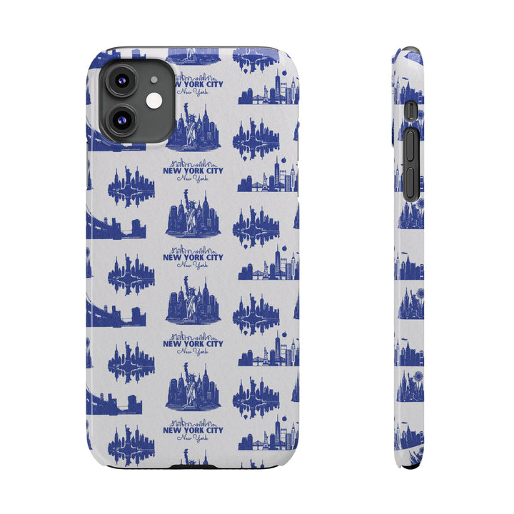 Slim New York Skyline Blue Collage Coquette Gift for Her Cute Phone Cases for Iphone 16 Pro Max | iPhone 15 Case | iPhone 15 Pro Max Case, Iphone 14, Iphone 14 Pro Max, Iphone 13 12 11 8 7 - Studio40ParkLane