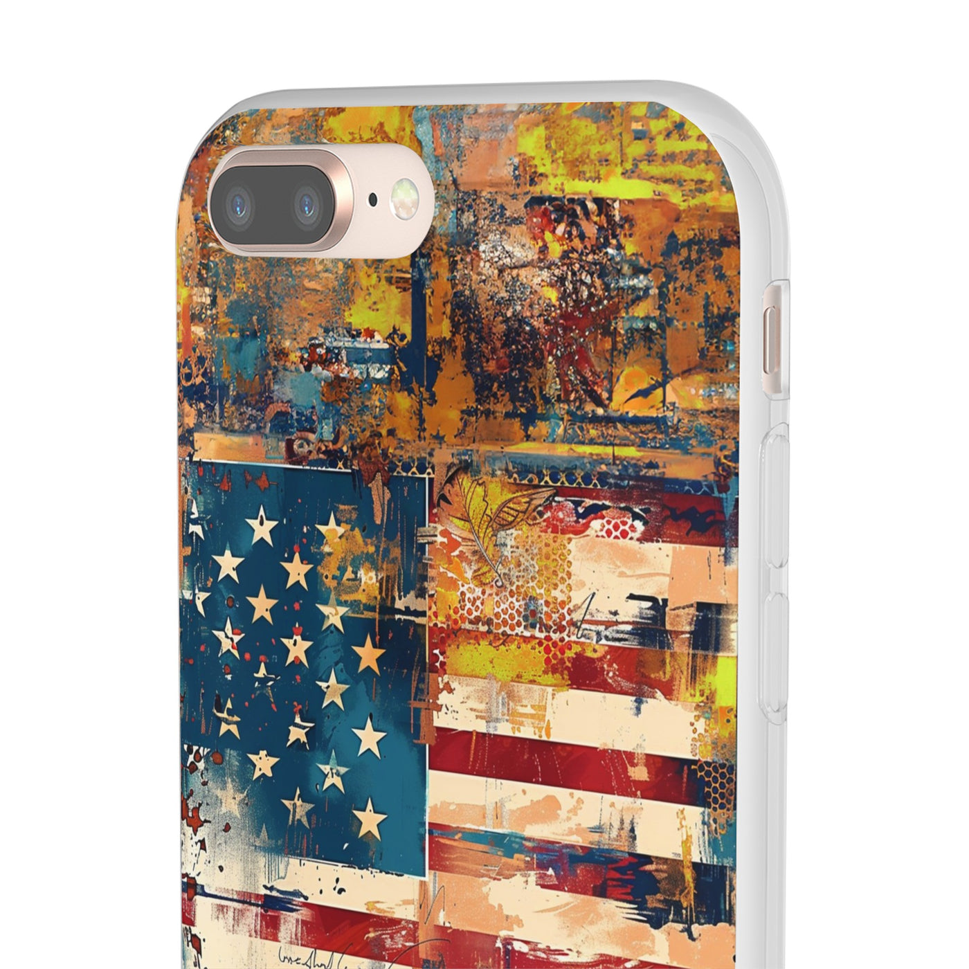 Cute Flexi Phone Cases, US Flag Abstract, Compatible with Samsung Galaxy S23, Samsung S22, Samsung S21, Samsung S20, Galaxy S20 Ultra