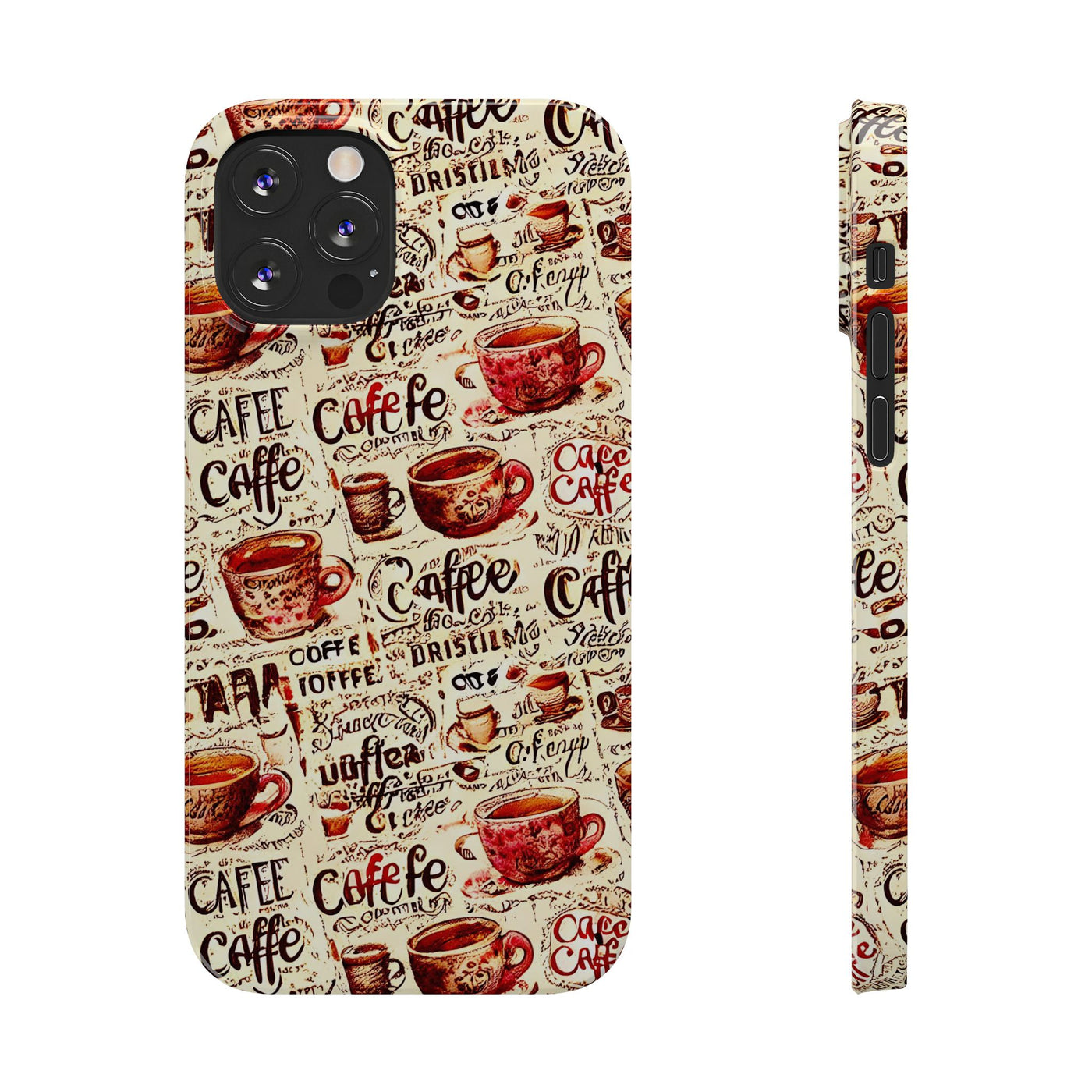 Slim Cute Phone Cases for Iphone - | iPhone 15 Case | iPhone 15 Pro Max Case, Iphone 14 Case, Iphone 14 Pro Max, Iphone 13, Paris Coffee Cup