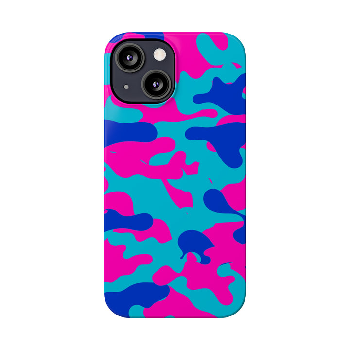 Slim Cute Phone Cases for Iphone - | iPhone 15 Case | iPhone 15 Pro Max Case, Iphone 14 Case, Iphone 14 Pro Max, Iphone 13, Blue Pink Camouflage - Studio40ParkLane