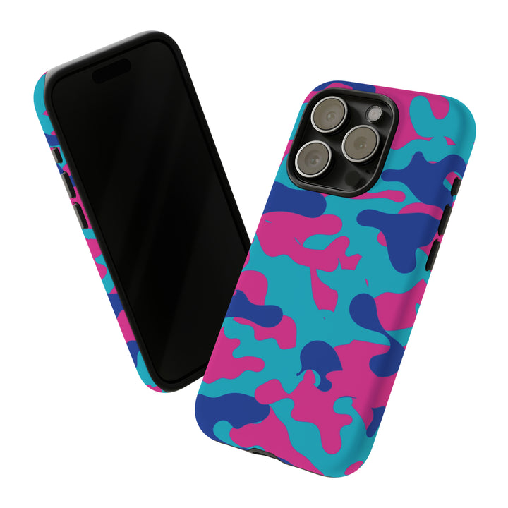 Cute IPhone Case | Blue Pink Camouflage, iPhone 15 Case | iPhone 15 Pro Case, Iphone 14 Case, Iphone 14 Pro Max Case, Protective Iphone Case - Studio40ParkLane