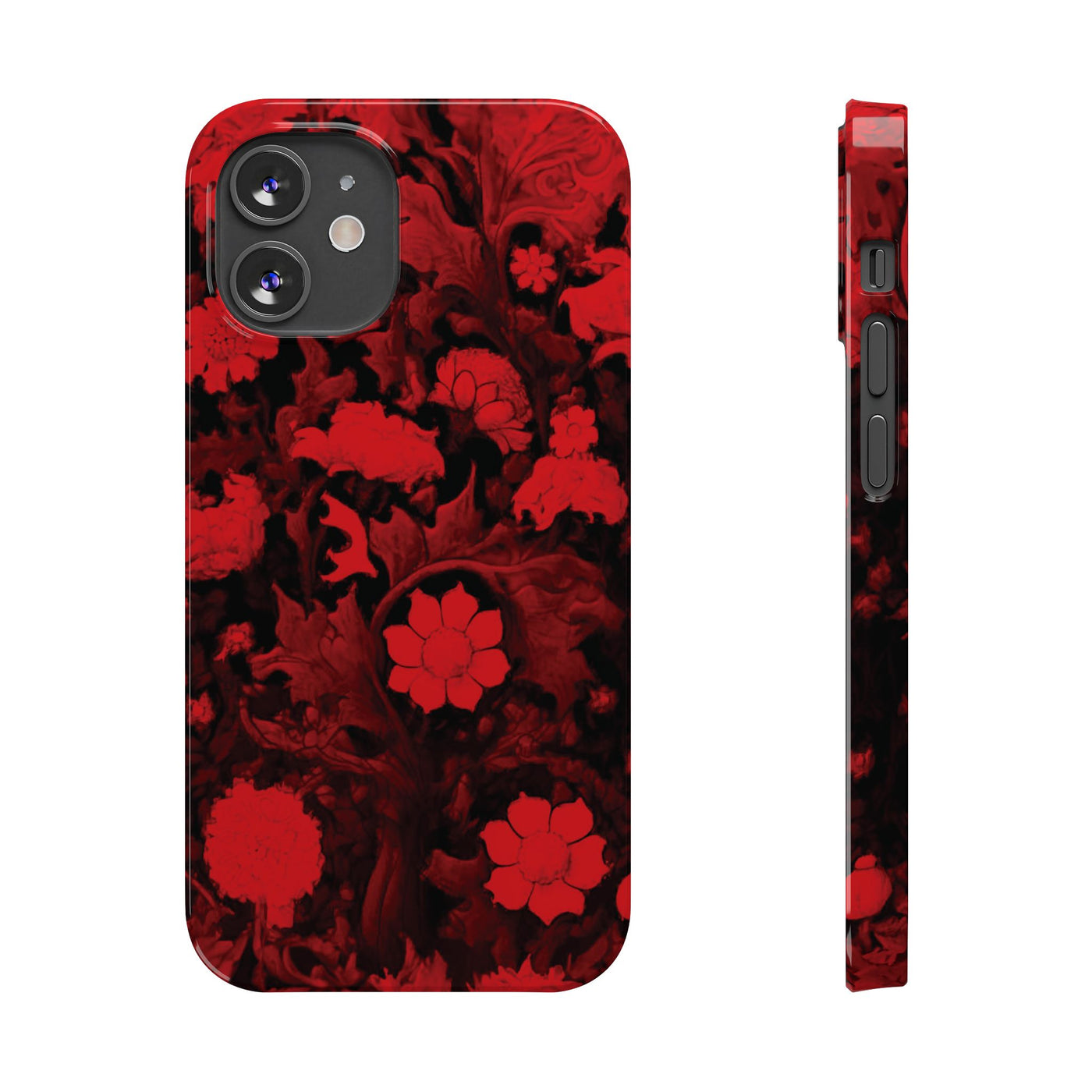 Slim Cute iPhone Cases - | iPhone 15 Case | iPhone 15 Pro Max Case, Iphone 14 Case, Iphone 14 Pro Max, Iphone 13, Red Flowers