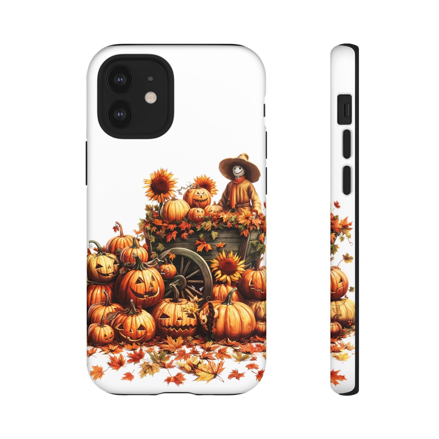 Impact Resistant, Fall Leaves Scarecrow, Cute Phone Cases for Samsung S24, S23, S22, S21, IPhone 15 pro Iphone 14 pro Iphone 13 IPhone 12 Iphone 11