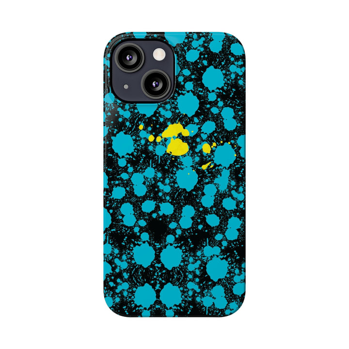 Slim Cute Phone Cases for Iphone - | iPhone 15 Case | iPhone 15 Pro Max Case, Iphone 14 Case, Iphone 14 Pro Max, Iphone 13, Paint Splash Blue Yellow - Studio40ParkLane