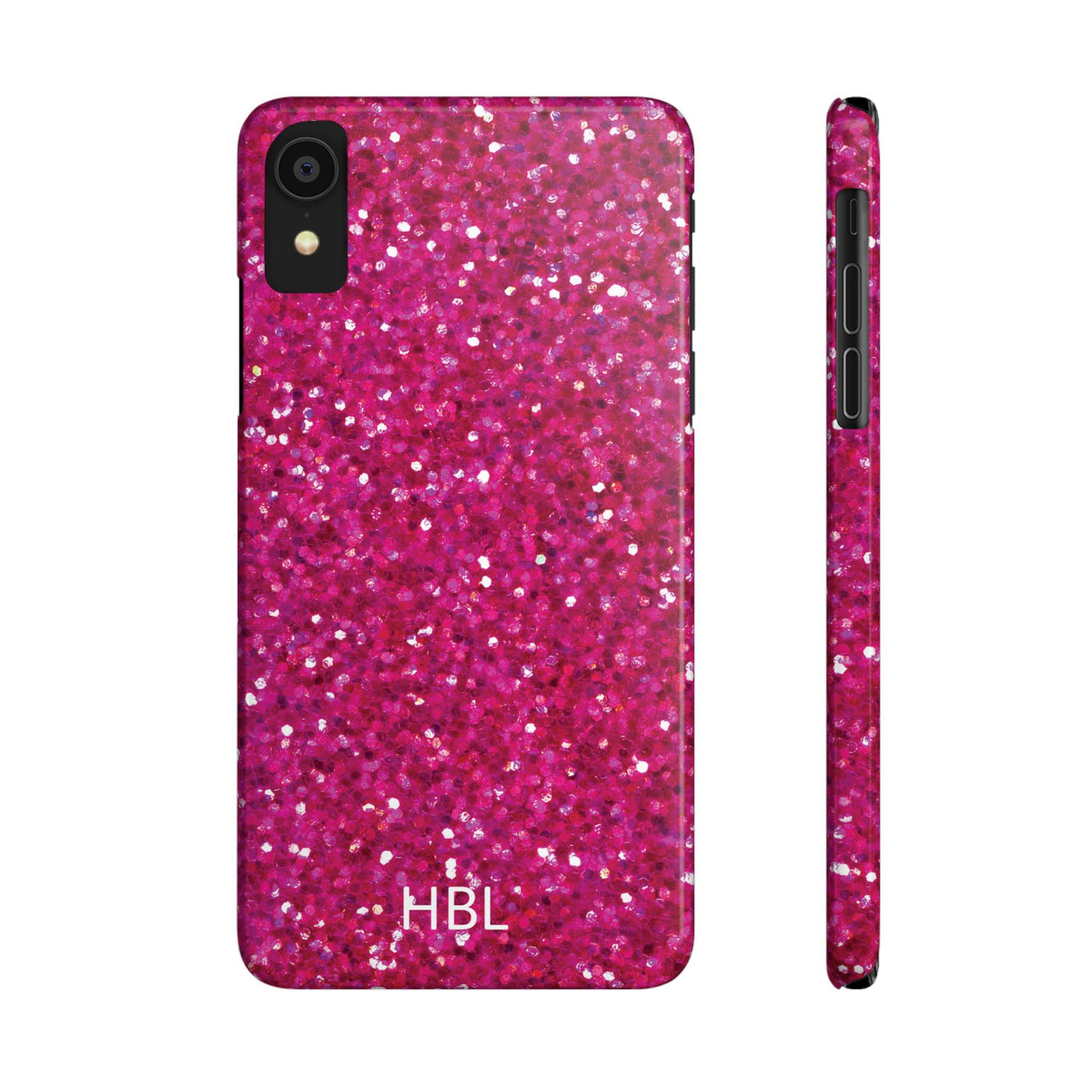 Personalized Slim Muted Pink Faux Play on Glitter Effect Cute Phone Cases for Iphone 16 Pro Max | iPhone 15 Case | iPhone 15 Pro Max Case, Iphone 14, Iphone 14 Pro Max, Iphone 13 12 11 8 7