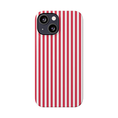 Slim Red Winterberry Striped Cute Phone Case for Iphone 16 - | iPhone 15 Pro Max Case | iPhone 14 Case 13 12 11 10 9 8 7 X XS Gift for Her