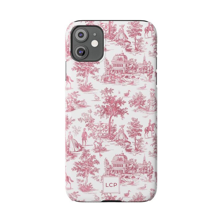 Slim Personalized Slim Pink Vintage French Toile Cute Phone Cases for Iphone 16 Pro Max | iPhone 15 Case | iPhone 15 Pro Max Case, Iphone 14, Iphone 14 Pro Max, Iphone 13 12 11 8 7 - Studio40ParkLane