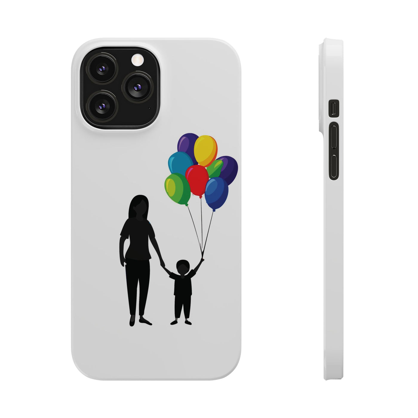 Slim Mother Child Balloons Gift for Her Cute Phone Cases for Iphone 16 Pro Max | iPhone 15 Case | iPhone 15 Pro Max Case, Iphone 14, 13, 12, 11, 10, 8, 7