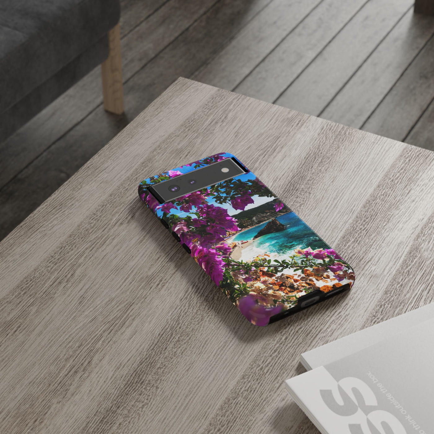 Impact Resistant, Bougainvillea Seaview, Cute Phone Cases for Samsung S24, S23, S22, S21, IPhone 15 pro Iphone 14 pro Iphone 13 IPhone 12 Iphone 11