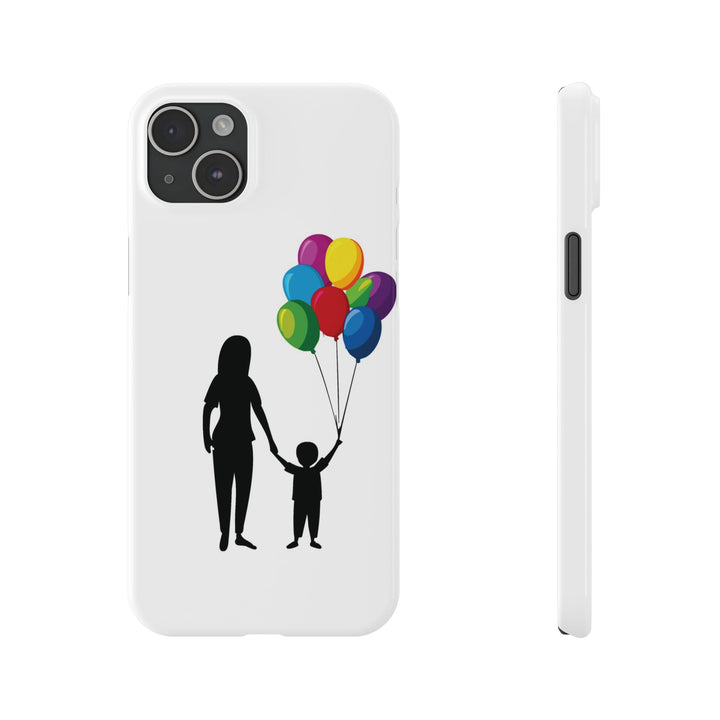 Slim Mother Child Balloons Gift for Her Cute Phone Cases for Iphone 16 Pro Max | iPhone 15 Case | iPhone 15 Pro Max Case, Iphone 14, 13, 12, 11, 10, 8, 7 - Studio40ParkLane