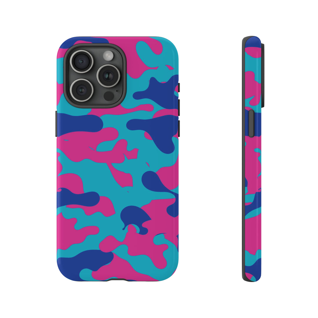 Cute IPhone Case | Blue Pink Camouflage, iPhone 15 Case | iPhone 15 Pro Case, Iphone 14 Case, Iphone 14 Pro Max Case, Protective Iphone Case - Studio40ParkLane