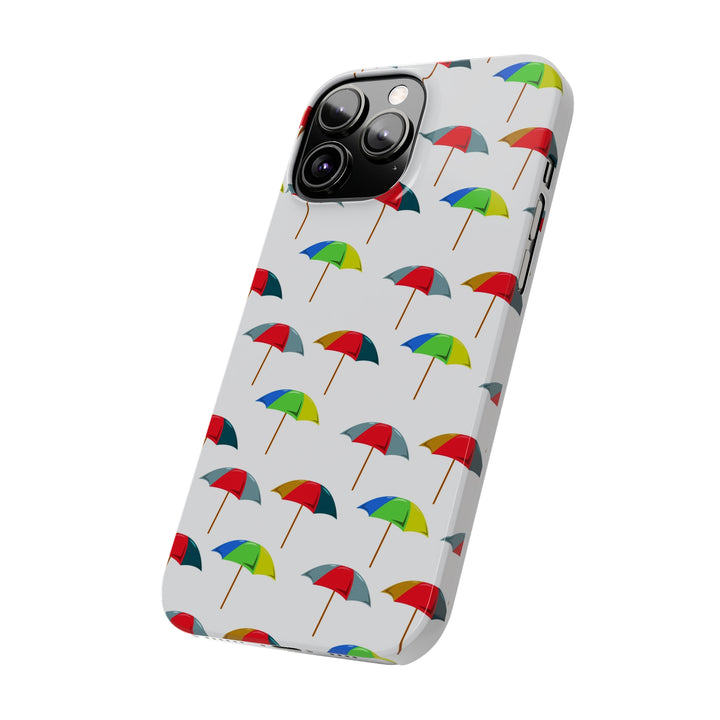 Slim Cute Phone Cases for Iphone - | iPhone 15 Case | iPhone 15 Pro Max Case, Iphone 14 Case, Iphone 14 Pro Max, Iphone 13, Colorful Beach Parasol - Studio40ParkLane