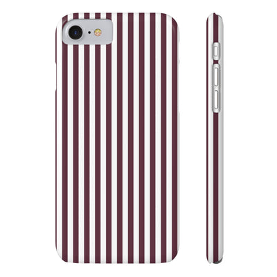 Slim Burgundy Wine Striped Cute Phone Case for Iphone 16 - | iPhone 15 Pro Max Case | iPhone 14 Case Iphone 13 12 11 10 9 8 7 Gift for Her - Studio40ParkLane