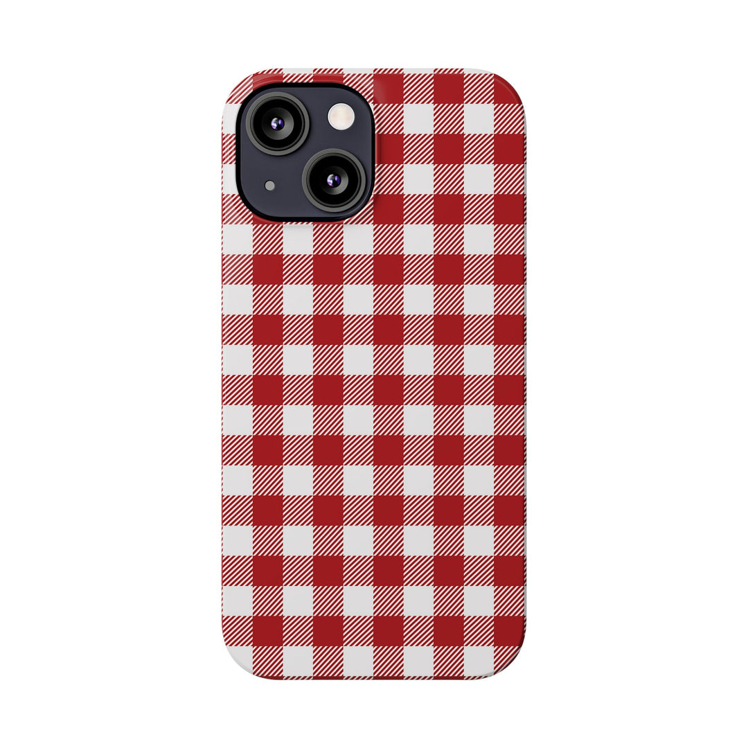 Slim Red Gingham Gift for Her Cute Phone Cases for Iphone 16 Pro Max | iPhone 15 Case | iPhone 15 Pro Max Case, Iphone 14, 13, 12, 11, 10, 8, 7 - Studio40ParkLane
