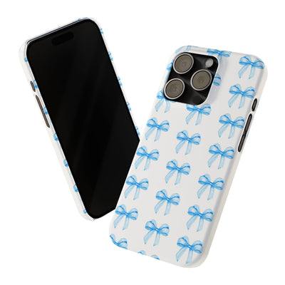 Slim Blue Bows Cute Phone Cases for Iphone 16 Pro Max | iPhone 15 Case | iPhone 15 Pro Max Case, Iphone 14, Iphone 14 Pro Max, Iphone 13 12 11 8 7