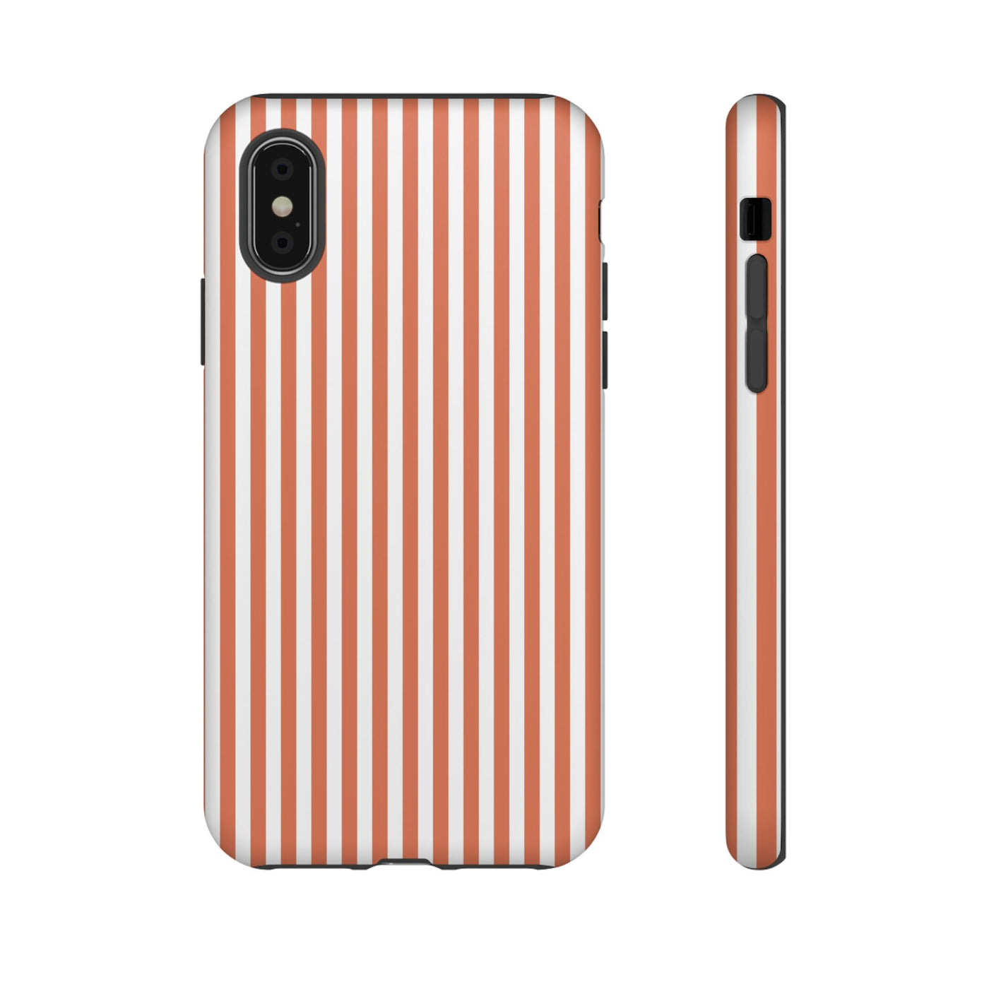 Tough Premium Peach Stripes Phone Case Gift for Her - For Apple iPhone 16 Pro Max 16e iPhone 15 Pro iPhone Iphone 14 Plus 13 Pro 12 SE XR - Studio40ParkLane